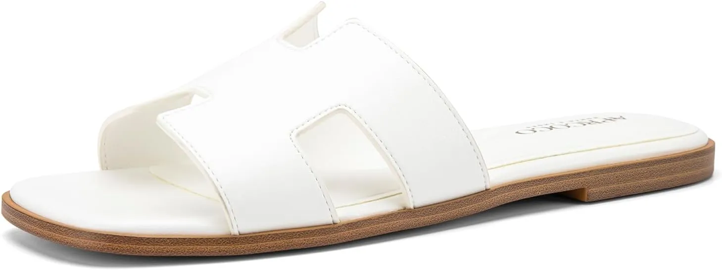 Women's Flat Sandals Dressy Classic H-Band Flats Sandals Summer Beach Vacations Slide Sandals