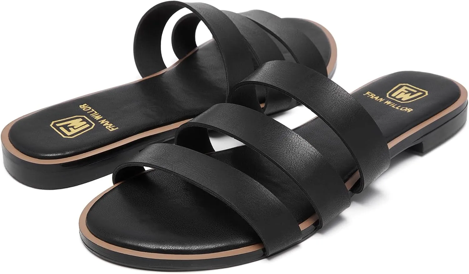 Women's Flat Sandals Dressy Open Toe Slide Sandals Comfortable Casual Beach Slip on Slippers for Summer 2025 Size 6-11