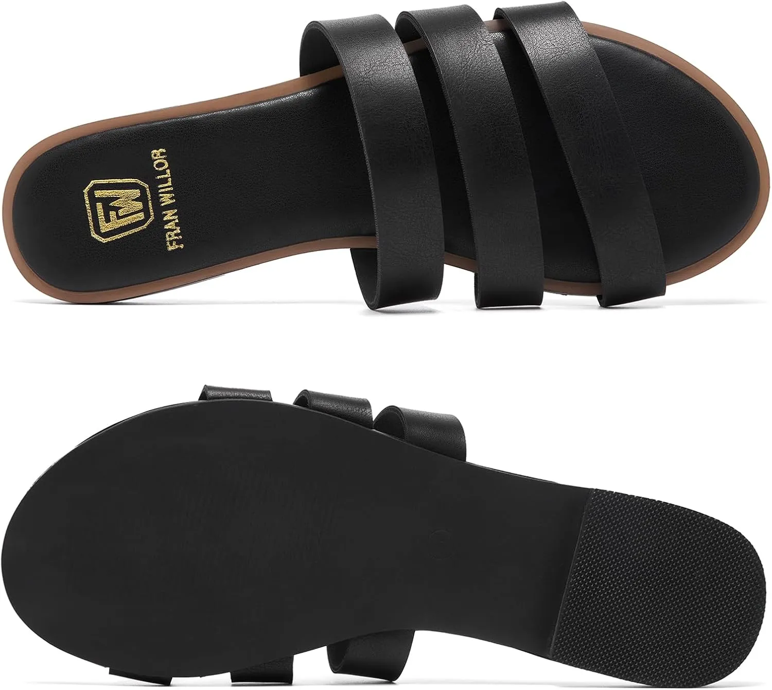 Women's Flat Sandals Dressy Open Toe Slide Sandals Comfortable Casual Beach Slip on Slippers for Summer 2025 Size 6-11