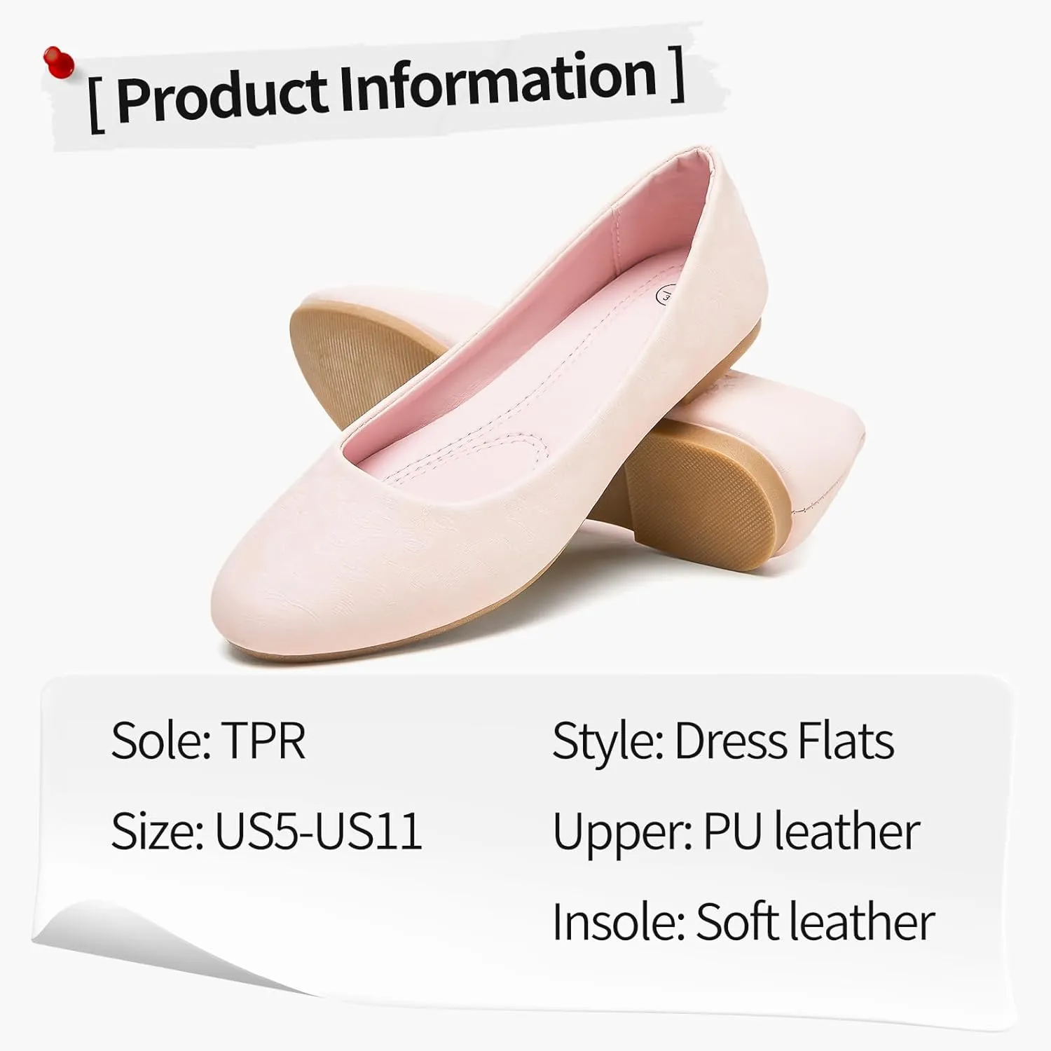 Women's Flats Dress Shoes Comfortable PU Leather Casual Slip on Shoes Loafers Business Work Office