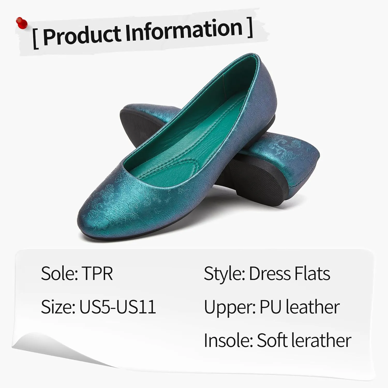 Women's Flats Dress Shoes Comfortable PU Leather Casual Slip on Shoes Loafers Business Work Office