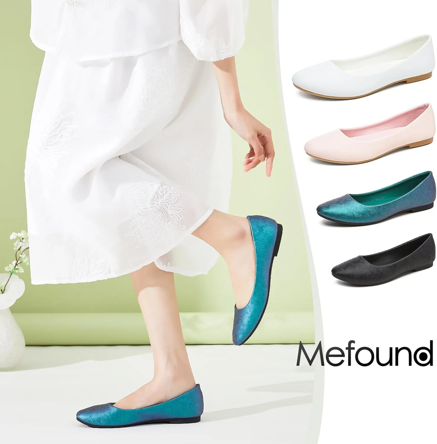 Women's Flats Dress Shoes Comfortable PU Leather Casual Slip on Shoes Loafers Business Work Office