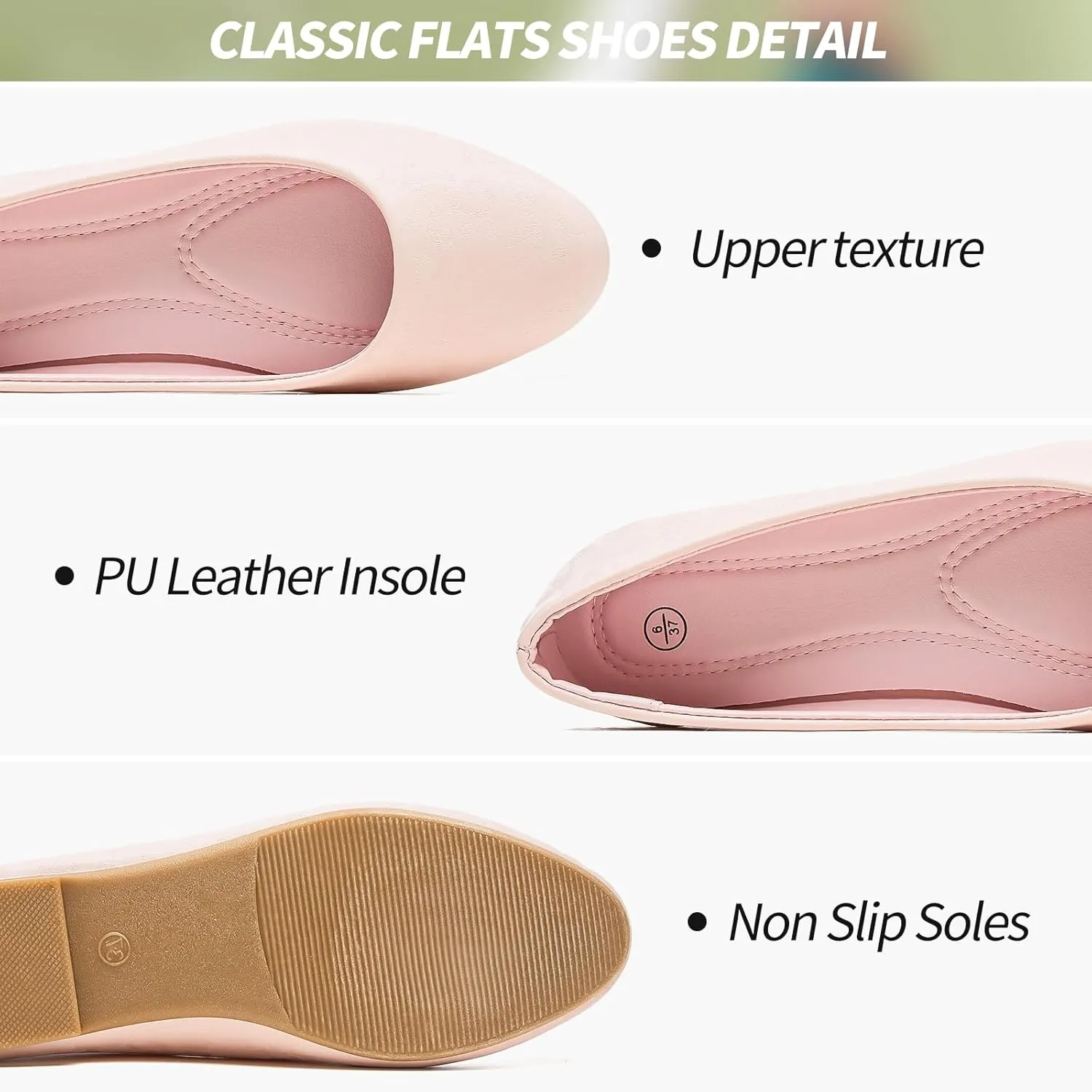 Women's Flats Dress Shoes Comfortable PU Leather Casual Slip on Shoes Loafers Business Work Office