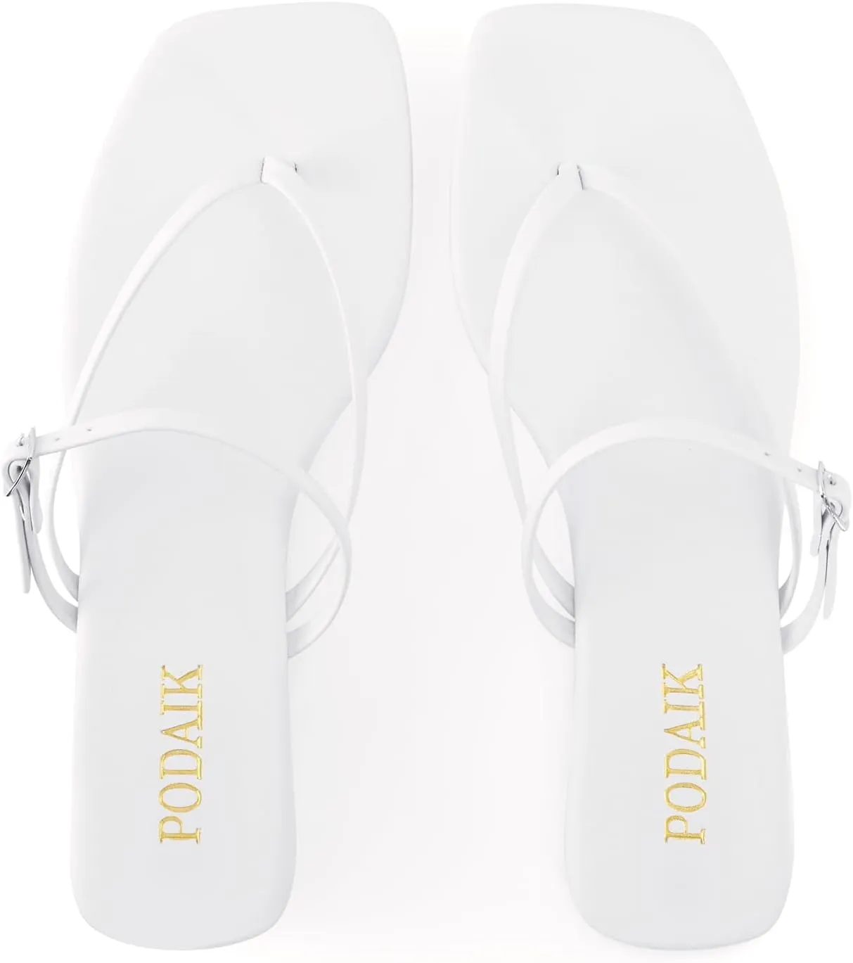 Women's Flip Flops Flat Sandals for Women Summer Beach Thong Fashion Square Toe Slip On Slides