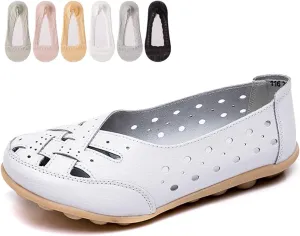 Womens Jaliane Orthopaedic Loafers in Breathable Leather,Casual Slip on Dress Shoes Comfortable Leather Driving Shoes Outdoor Walking Flats Shoes