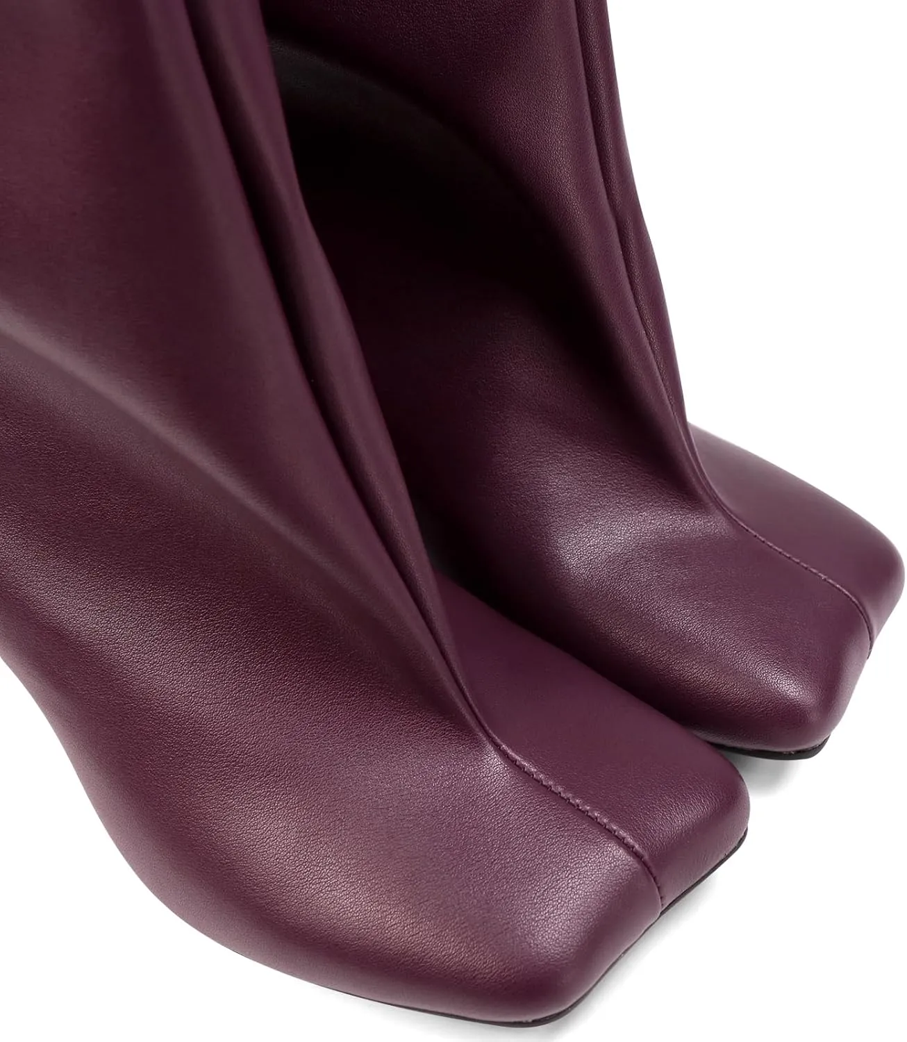 Women's Knee High Suede Boots for Women Square Toe Stiletto Heels Tall Boots Pull On High Heel Long Booties