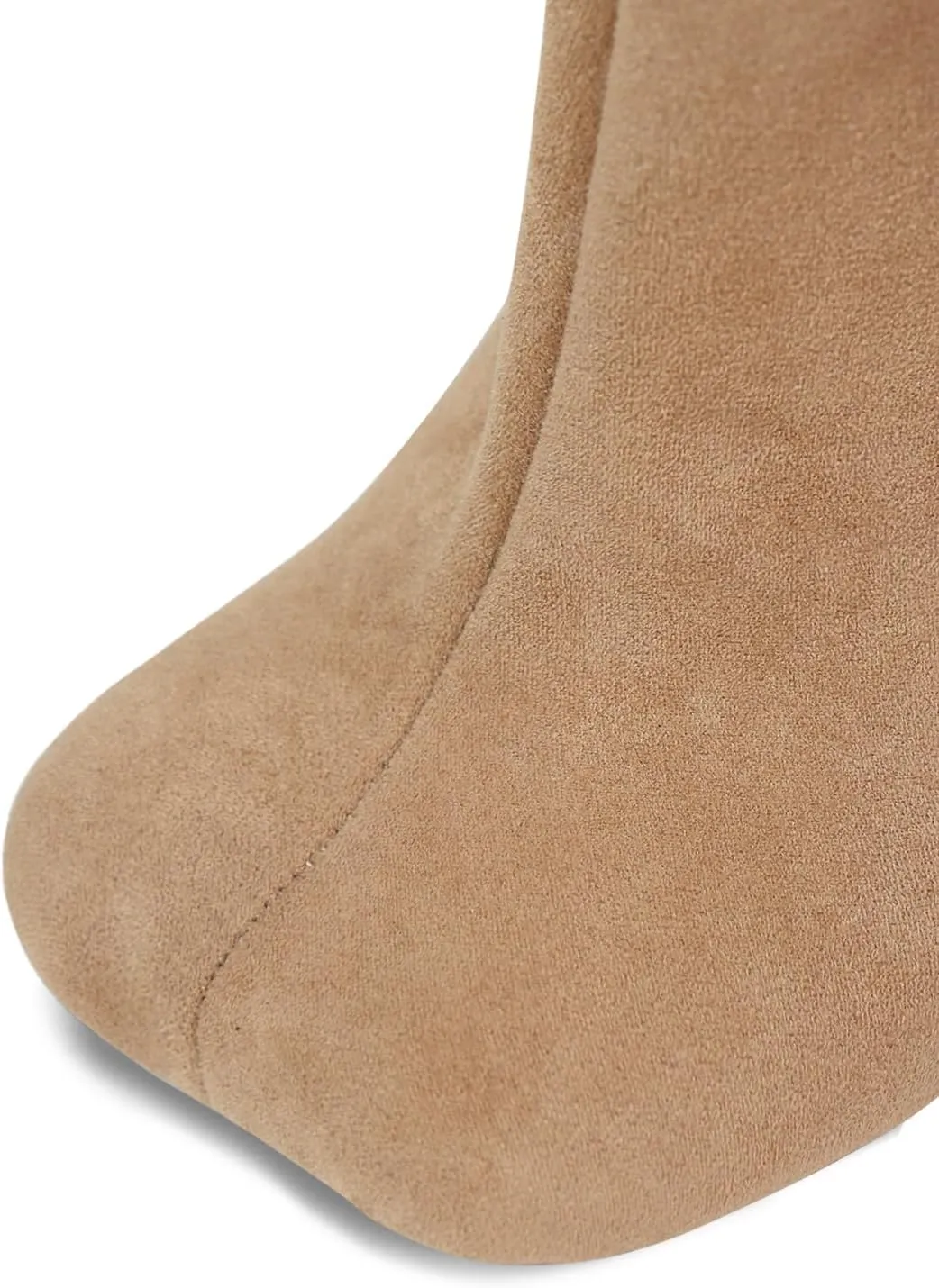 Women's Knee High Suede Boots for Women Wide Calf Square Toe Stiletto Heels Tall Boots Pull On High Heel Long Booties