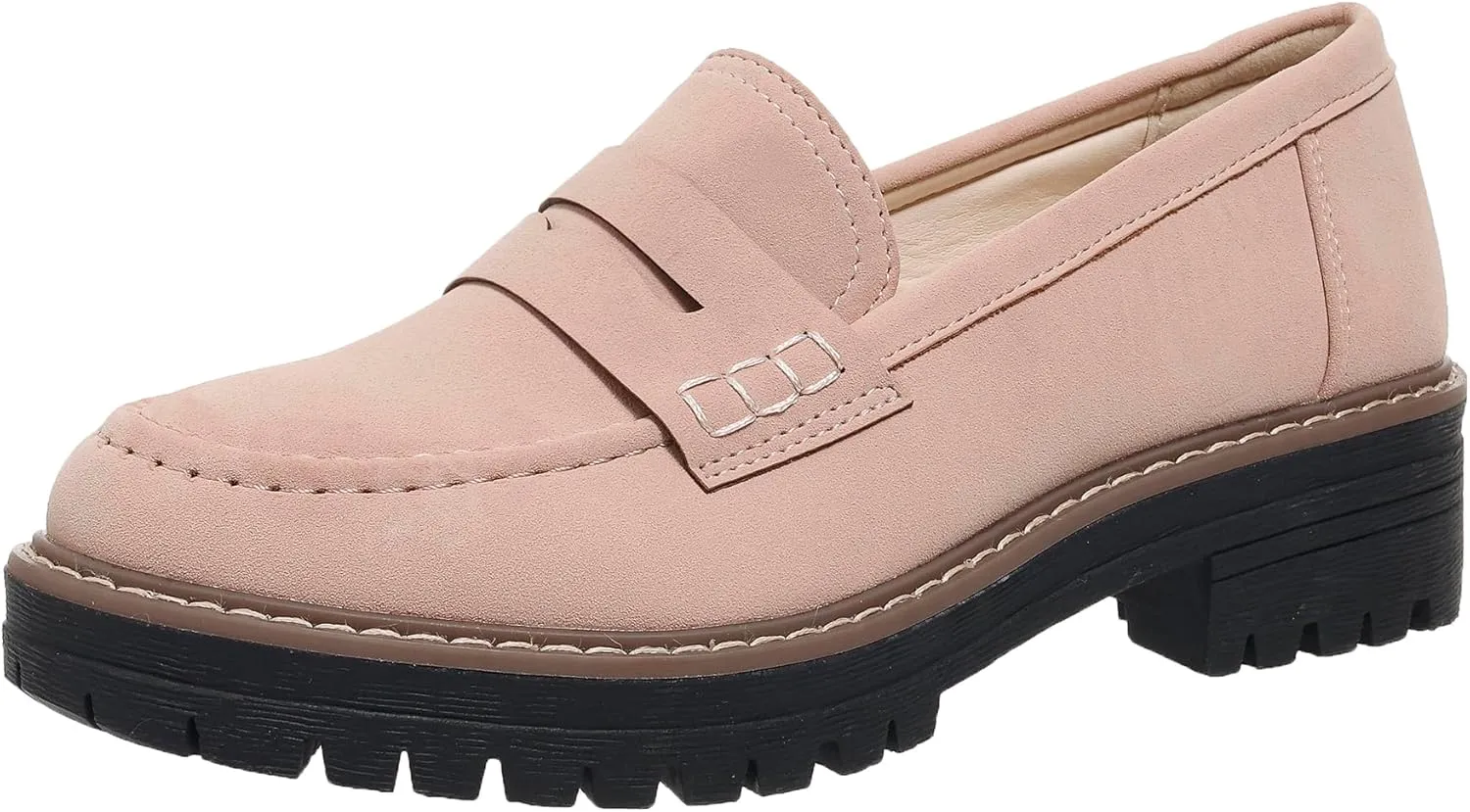 Womens Loafers Shoes Platform Chunky Penny Loafer Lug Sole Comfortable Slip On Work Office Business Casual Dress Shoes, US Size 5-11