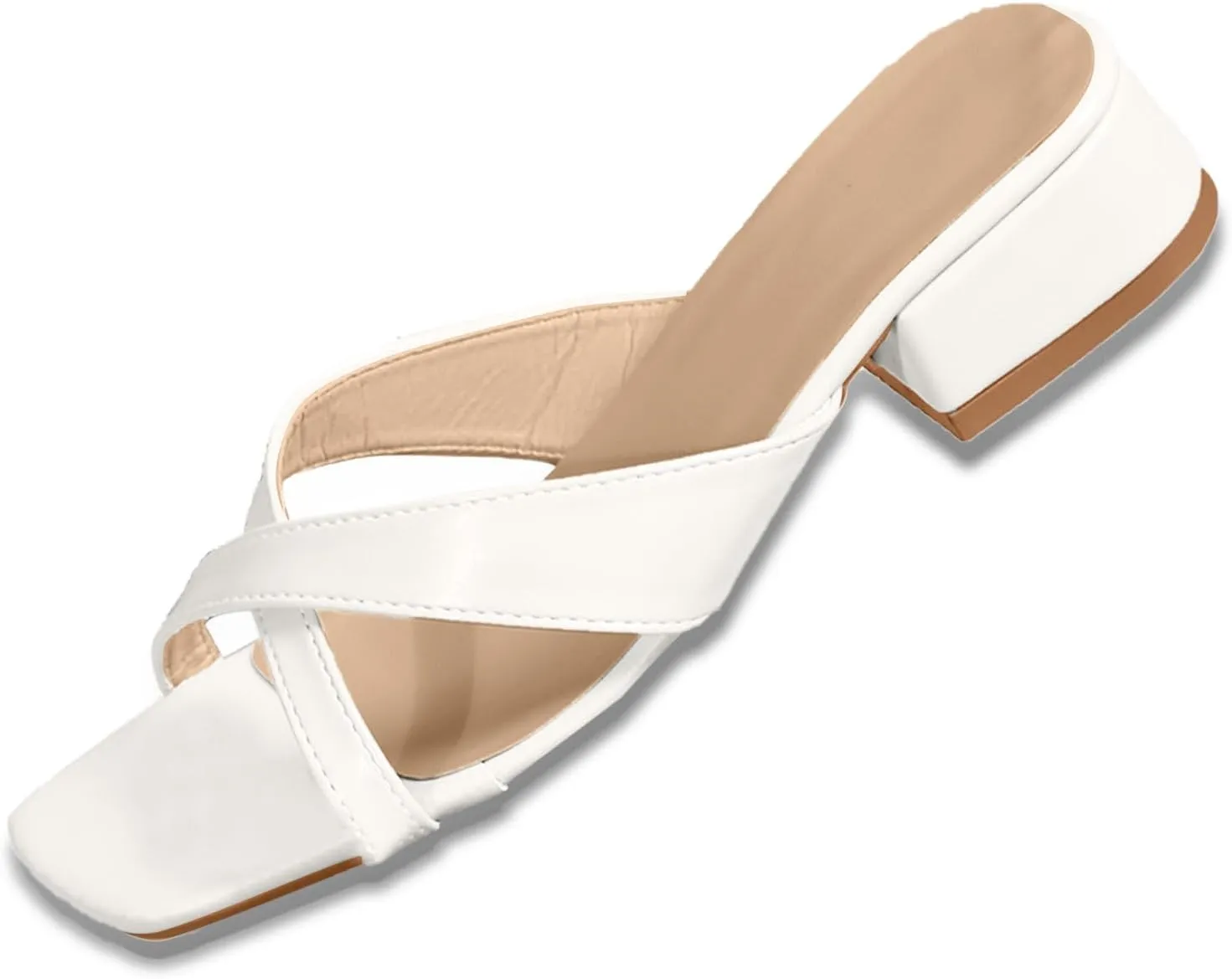 Women's New Women's Shoes Summer Square Toe Fish Mouth Sandals Women's Thick Heel Mid Heel Womens Cork Sandals Size 11