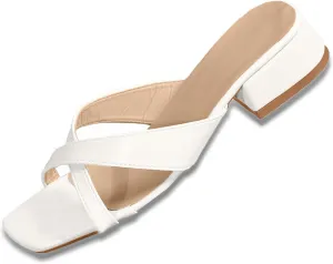 Women's New Women's Shoes Summer Square Toe Fish Mouth Sandals Women's Thick Heel Mid Heel Womens Cork Sandals Size 11