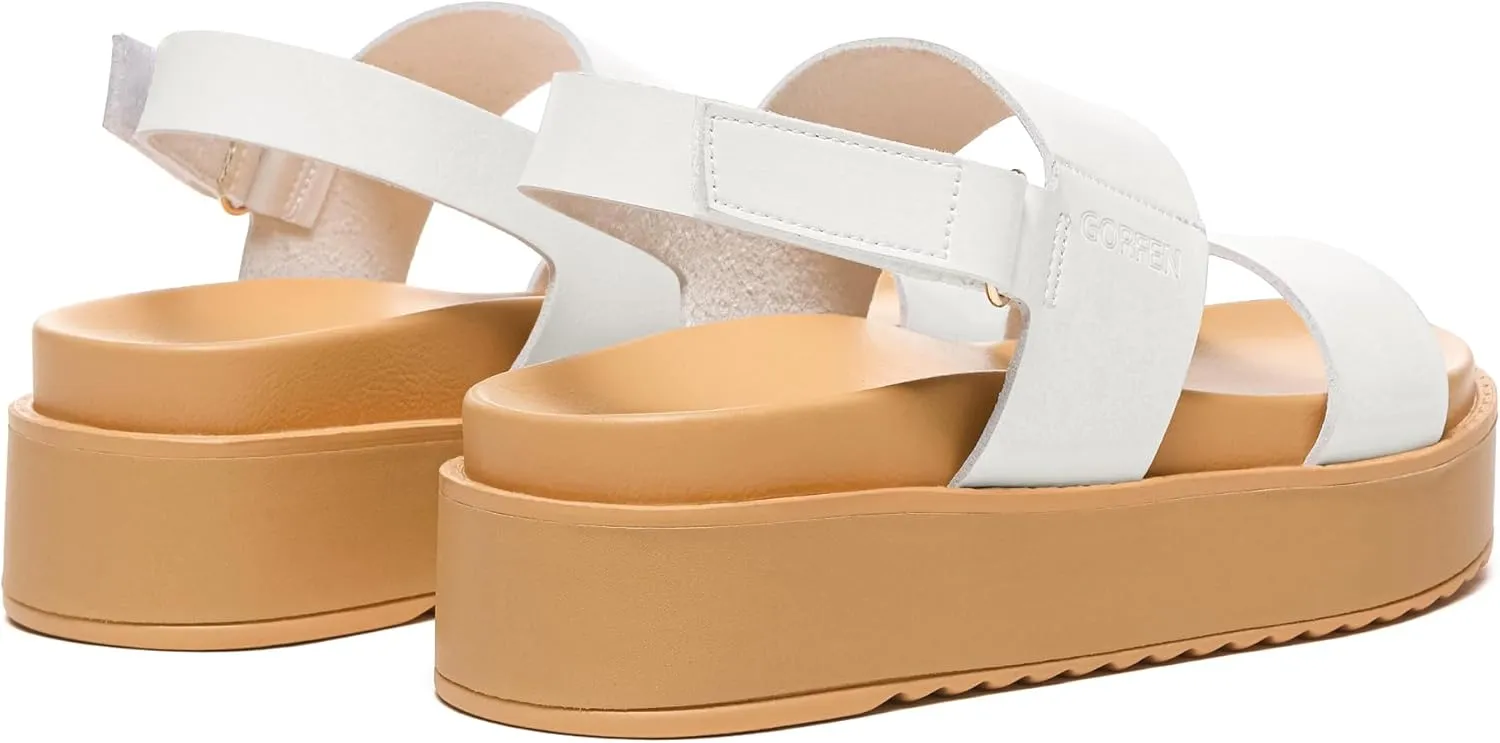 Women's Platform Sandals Comfortable Arch Support Open Toe Wedge Sandal with Adjustable Strap for Summer