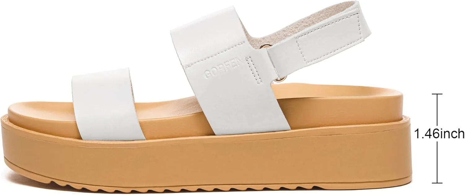 Women's Platform Sandals Comfortable Arch Support Open Toe Wedge Sandal with Adjustable Strap for Summer