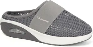 Womens Slip On Clogs and Mules Diabetic Air-Cushion Slip-On Walking Shoes Breathable Slippers Closed Toe Slides Orthopedic Diabetic Shoes with Arch-Support