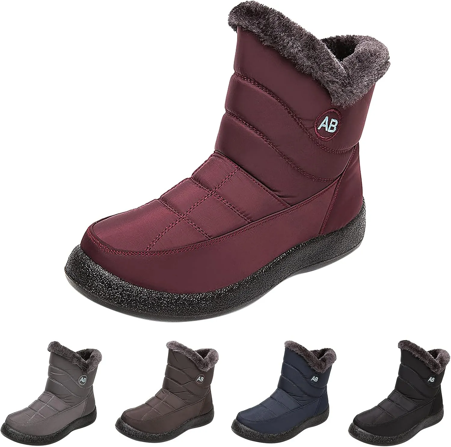 Womens Snow Boots Winter Boots for Women Waterproof Snow Winter Short Boots for Women Outdoor Flat Boots Keep Warm