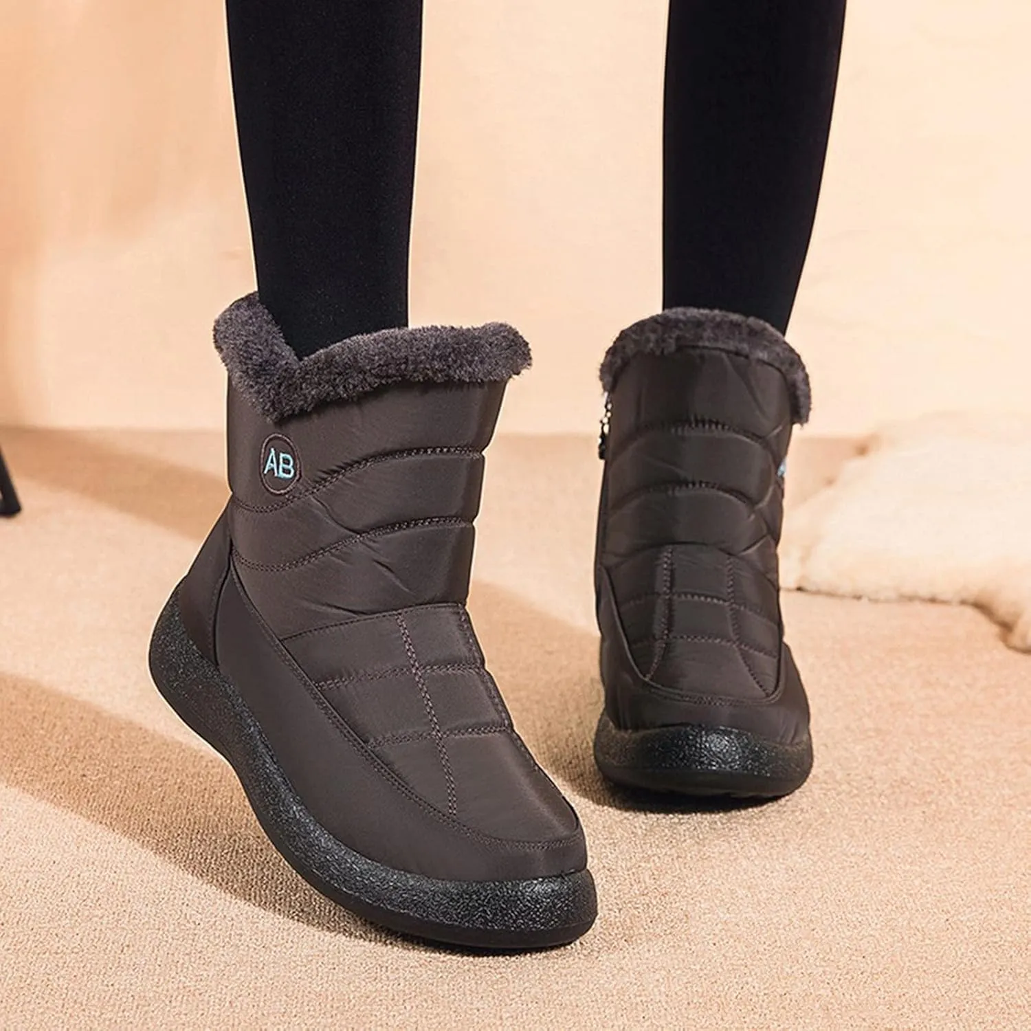 Womens Snow Boots Winter Boots for Women Waterproof Snow Winter Short Boots for Women Outdoor Flat Boots Keep Warm