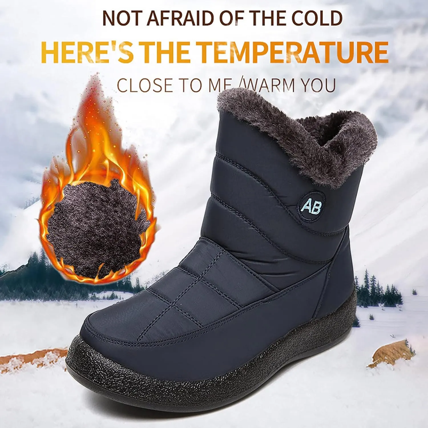 Womens Snow Boots Winter Boots for Women Waterproof Snow Winter Short Boots for Women Outdoor Flat Boots Keep Warm