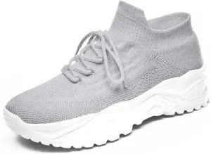 Women's Solid Color Fashion Four Season Lace Up Sneakers Solid Color Flying Woven Running Shoes Women's Water Shoes