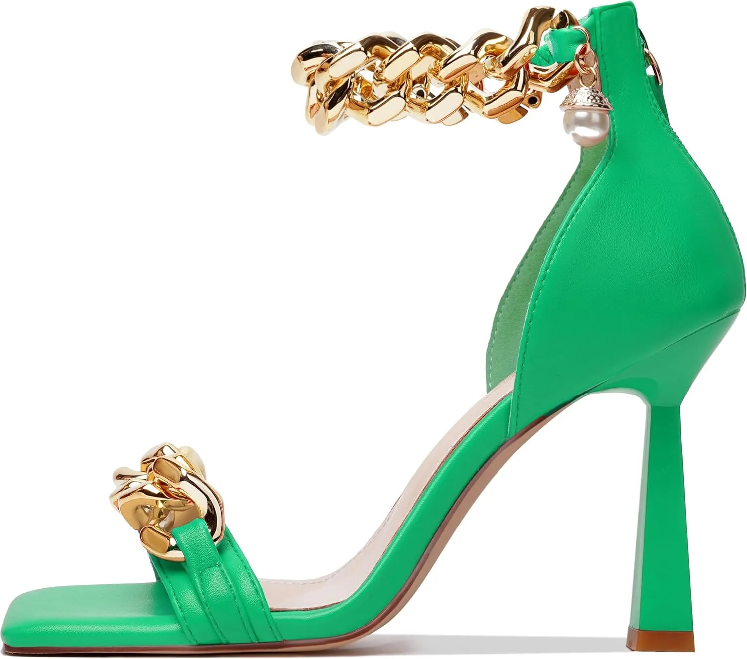 Women's Stiletto High Heels Sexy Square Open Toe Shoes Formal Wedding Party Classic Heeled Sandals with Back Zip Design