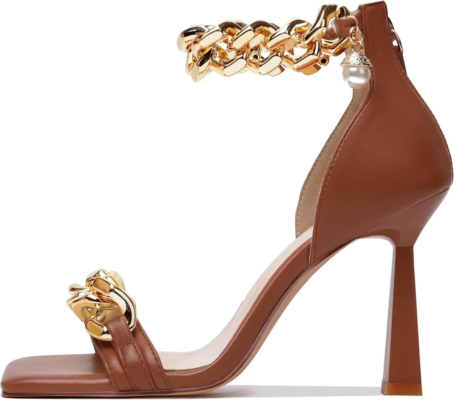 Women's Stiletto High Heels Sexy Square Open Toe Shoes Formal Wedding Party Classic Heeled Sandals with Back Zip Design