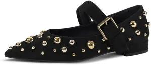 Women's Studded Flats Pointed Toe Mary Jane Flat Shoes