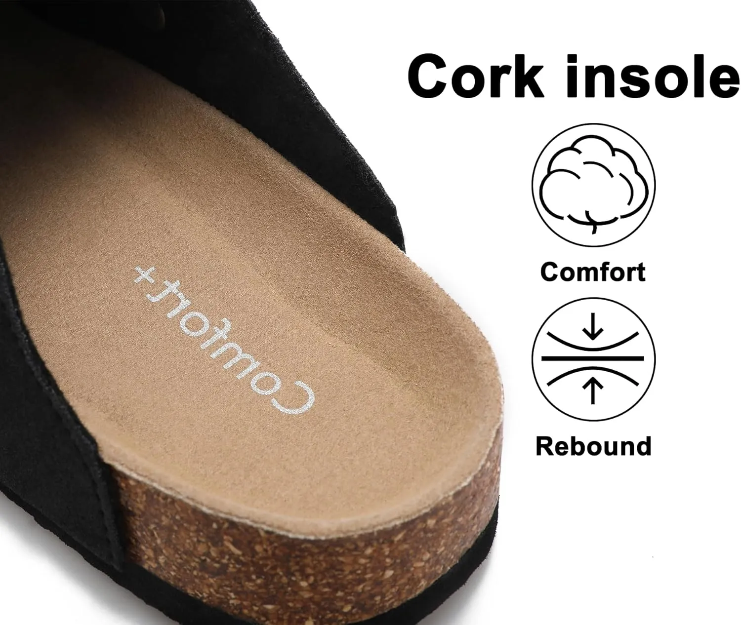 Womens Suede Leather Clogs Potato Shoes Straps Cork Mules Footbed Sandals with Arch Support Fashion and Comfort