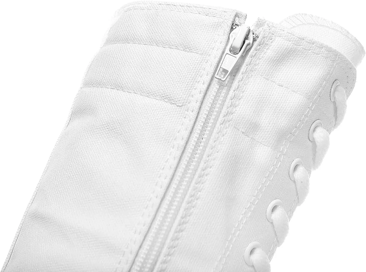 Women's Tall Canvas Lace up Knee High Sneakers
