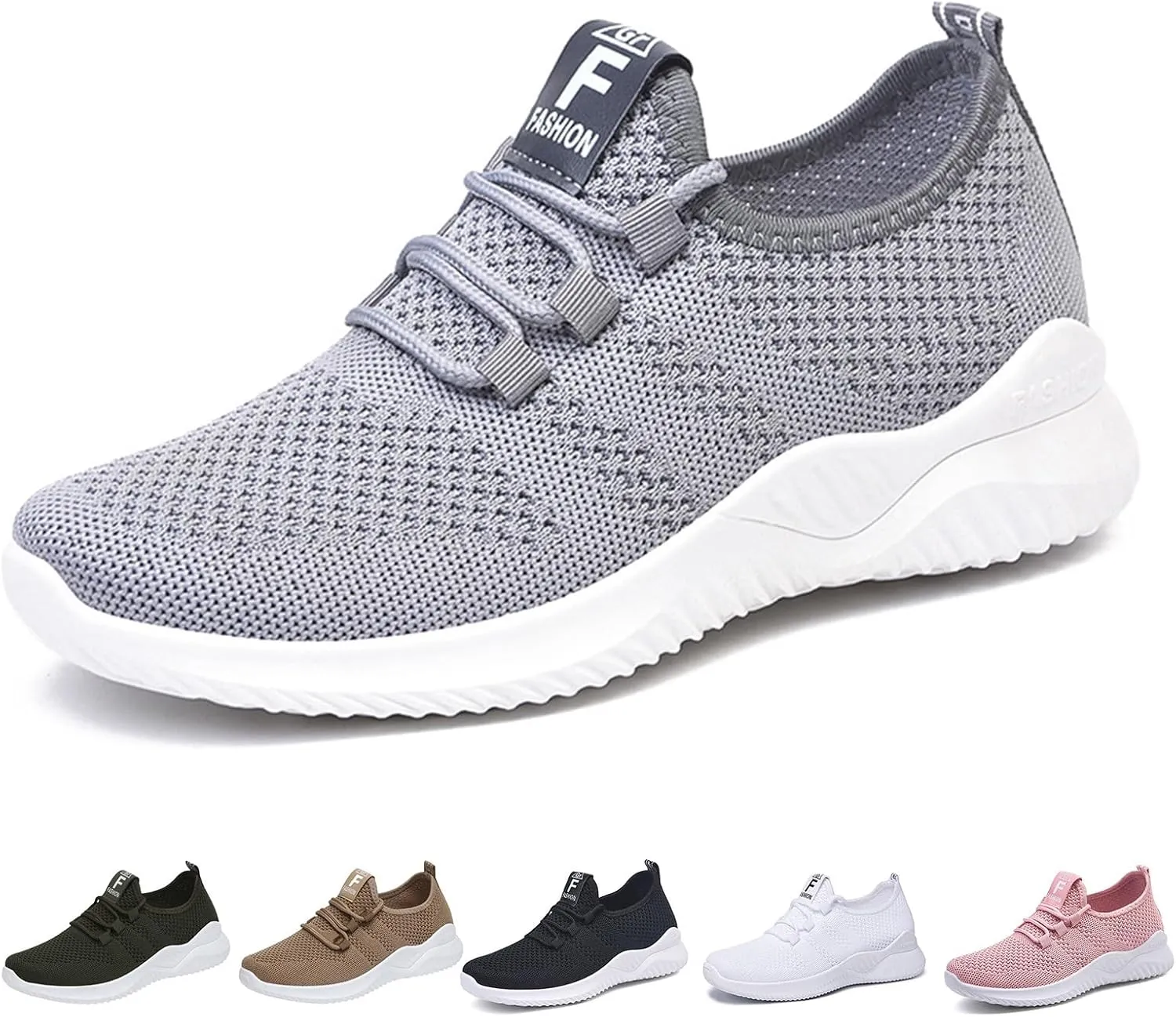 Womens Walking Shoes Lightweight Running Shoes Wide Toe Box Sneaker Arch Support Athletic Slip On Mesh Workout Casual Sports Shoe Tennis Sneakers Breathable & Comfortable