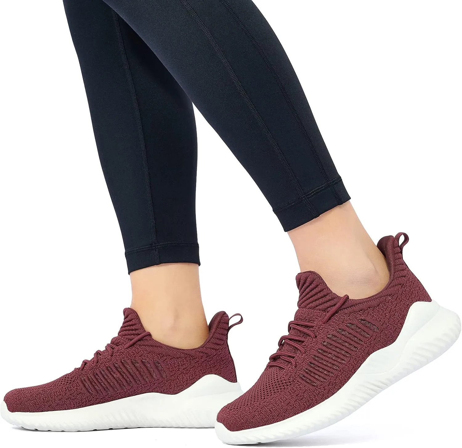 Womens Walking Shoes - Slip On Tennis Running Shoes Memory Foam Lightweight Work Sneakers for Indoor Outdoor Gym