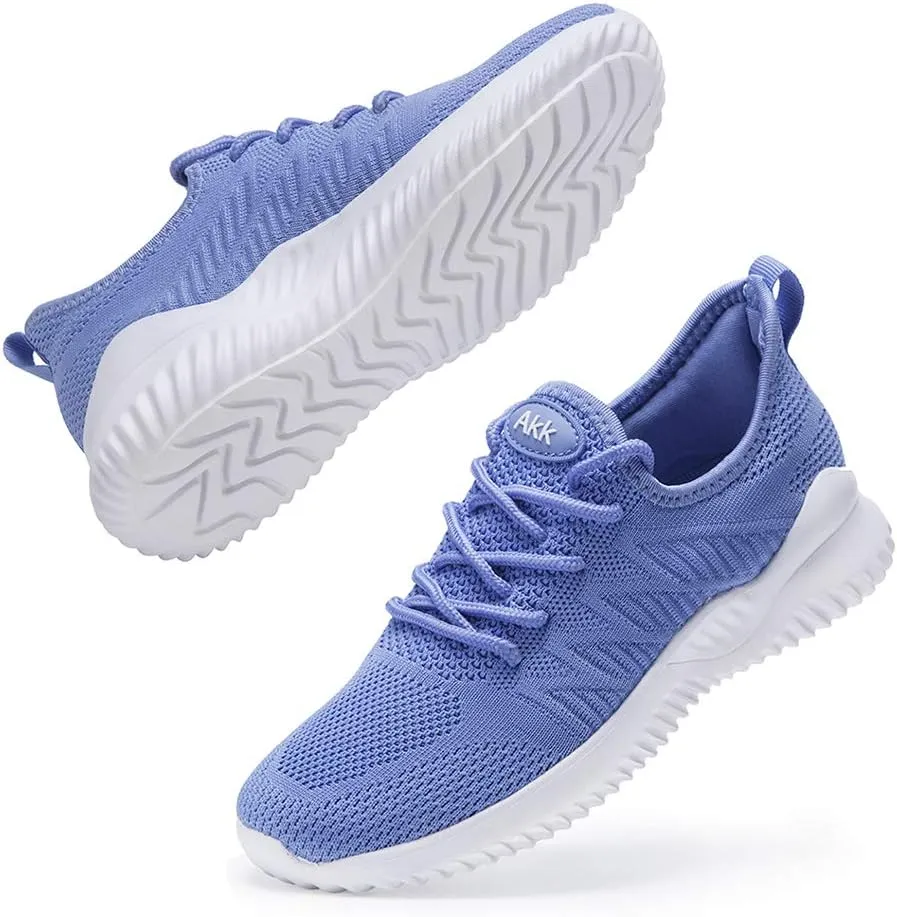 Womens Walking Tennis Shoes - Slip On Memory Foam Lightweight Casual Sneakers for Gym Travel Work