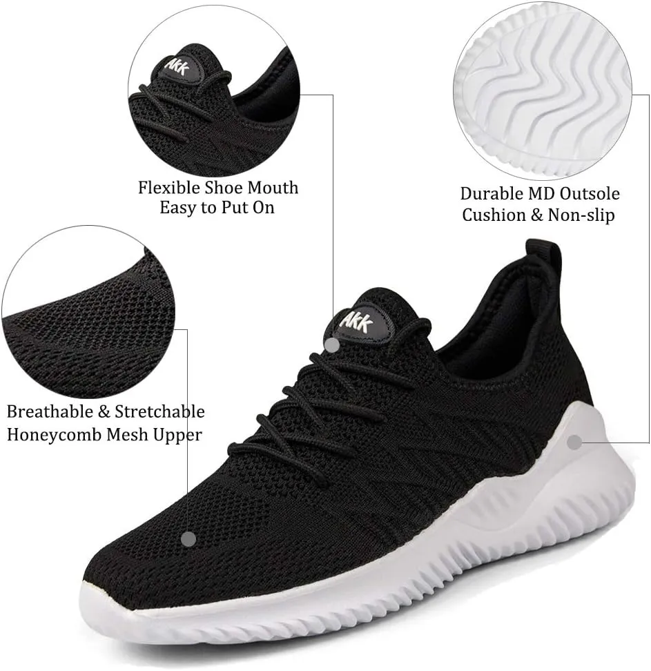 Womens Walking Tennis Shoes - Slip On Memory Foam Lightweight Casual Sneakers for Gym Travel Work