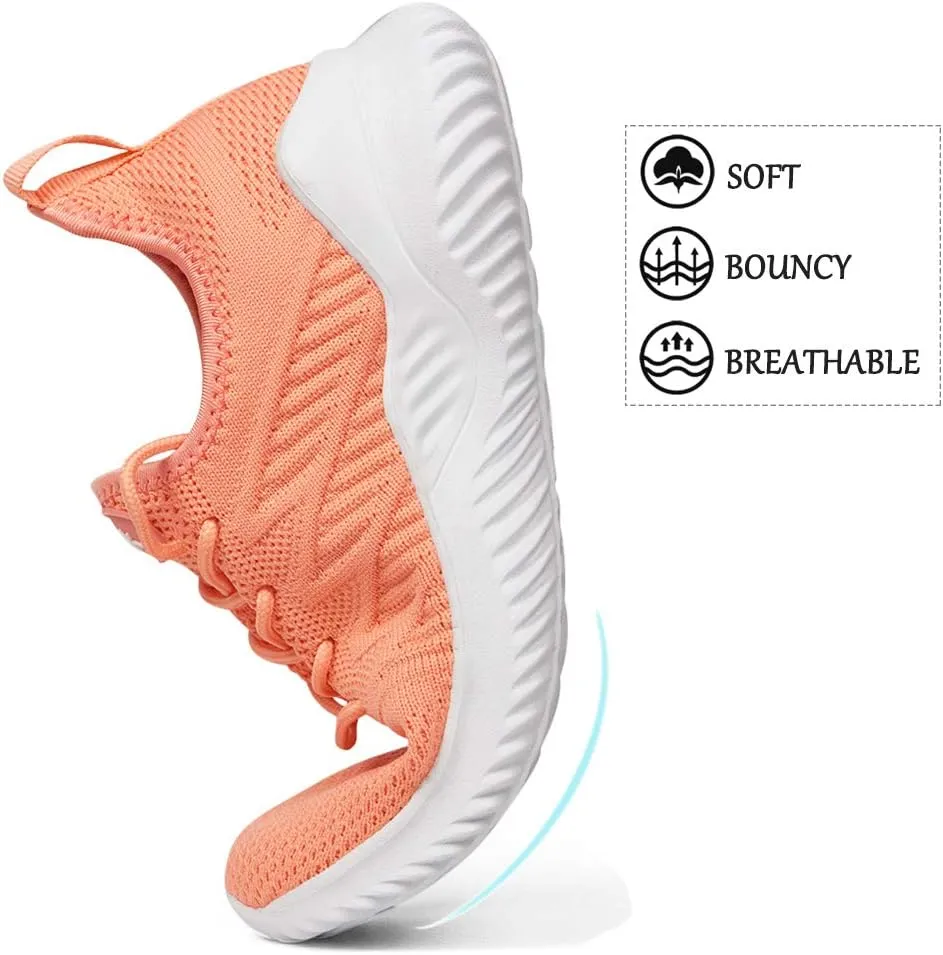 Womens Walking Tennis Shoes - Slip On Memory Foam Lightweight Casual Sneakers for Gym Travel Work