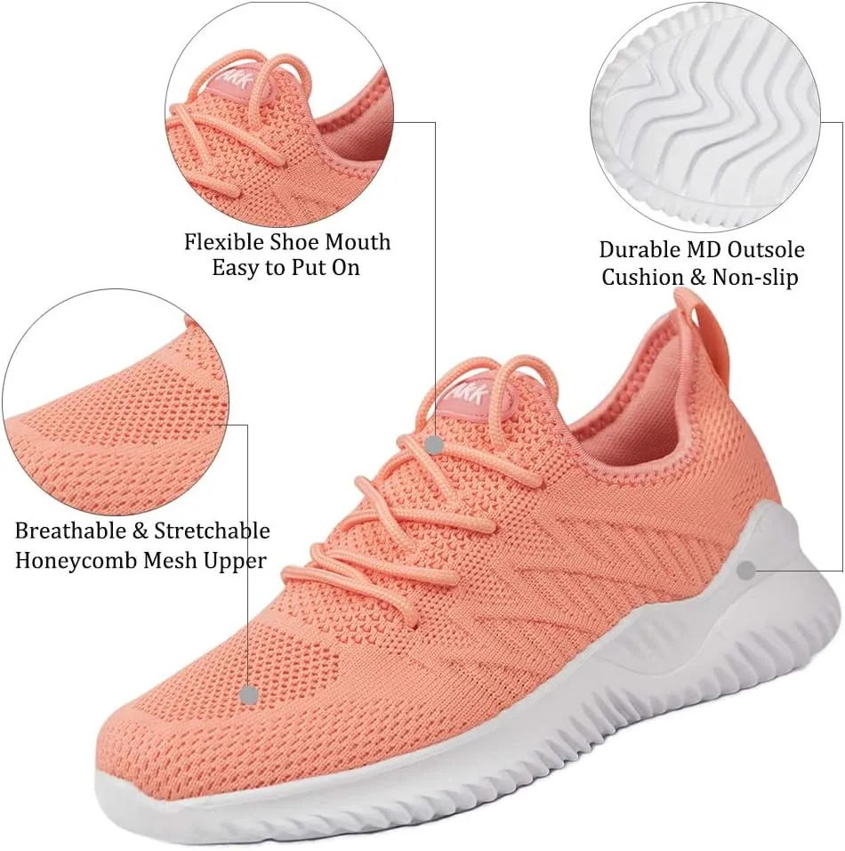 Womens Walking Tennis Shoes - Slip On Memory Foam Lightweight Casual Sneakers for Gym Travel Work
