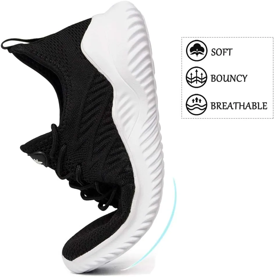Womens Walking Tennis Shoes - Slip On Memory Foam Lightweight Casual Sneakers for Gym Travel Work