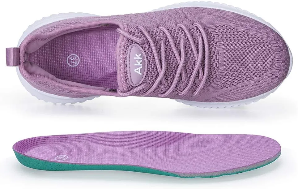 Womens Walking Tennis Shoes - Slip On Memory Foam Lightweight Casual Sneakers for Gym Travel Work