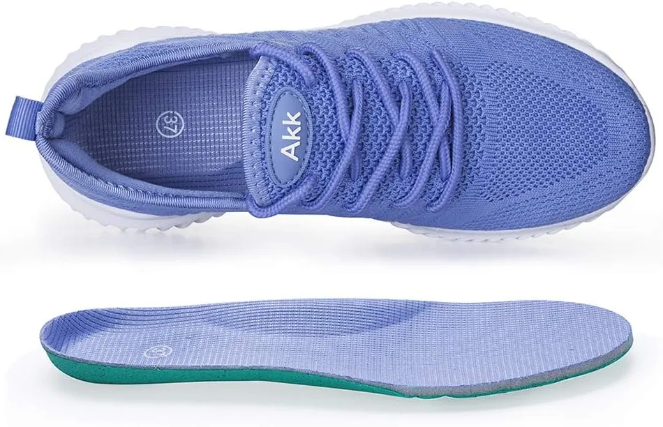 Womens Walking Tennis Shoes - Slip On Memory Foam Lightweight Casual Sneakers for Gym Travel Work