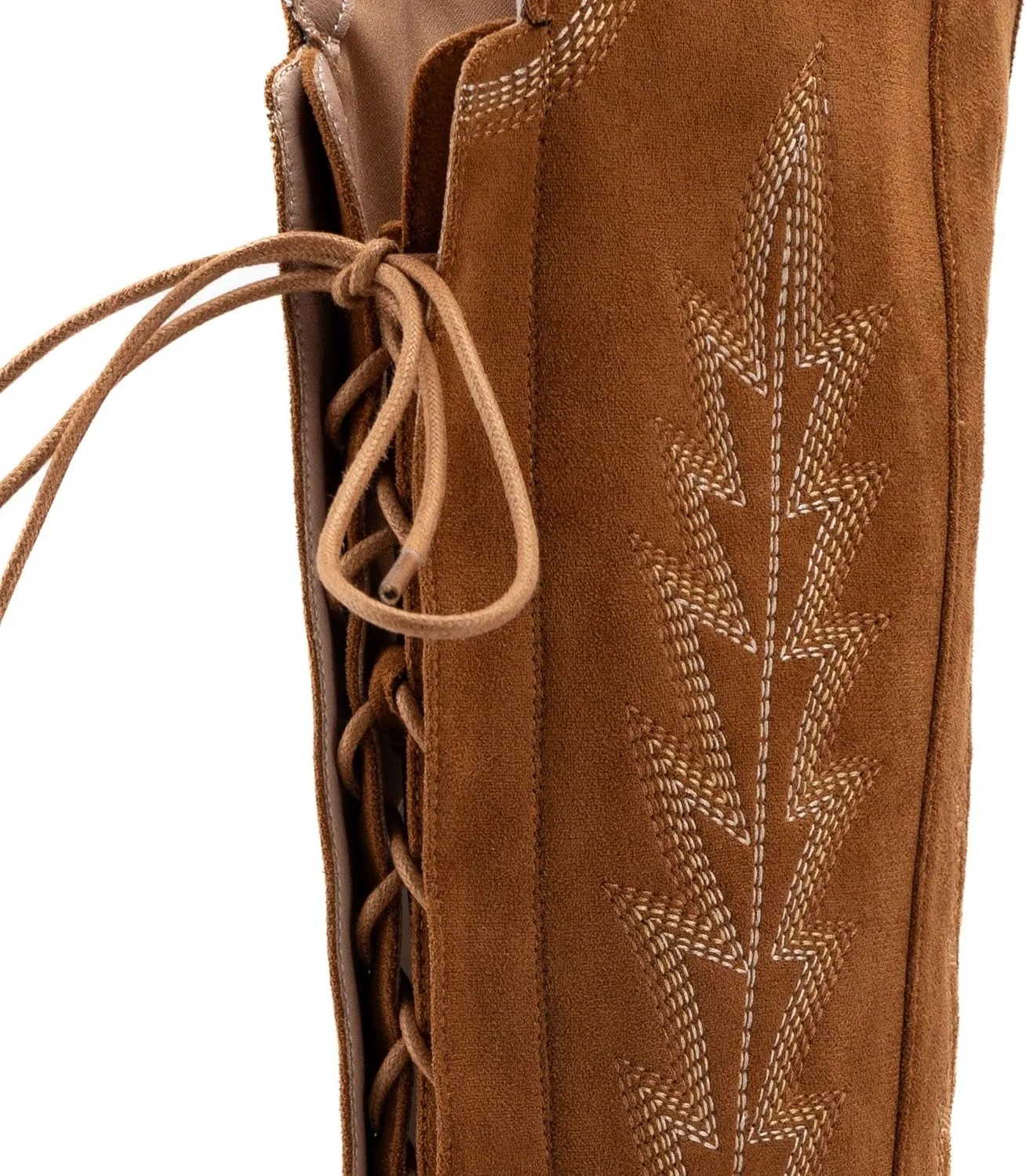 Womens White Cowgirl Boots Fashion Over the Knee Boots With Classic Embroidery Chunky Heels And Western Style