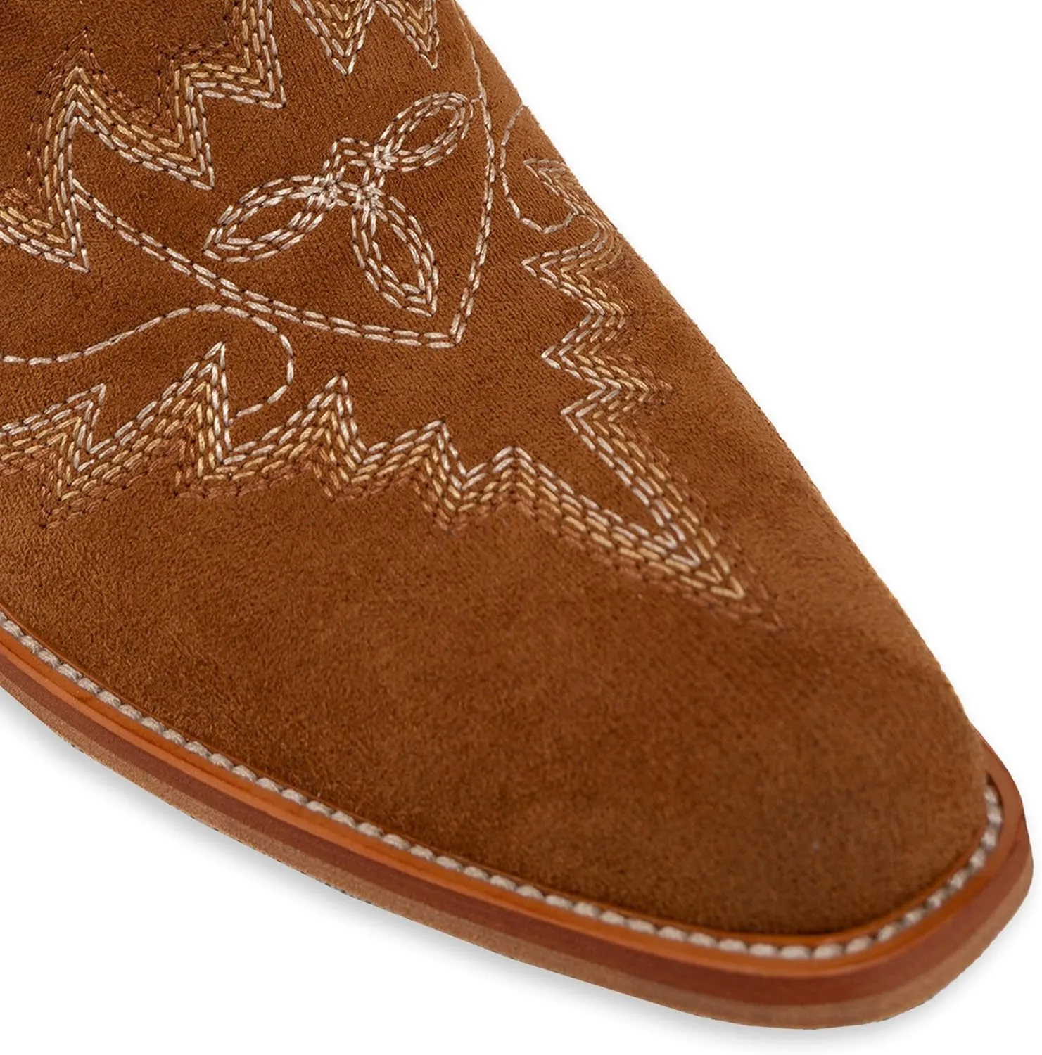 Womens White Cowgirl Boots Fashion Over the Knee Boots With Classic Embroidery Chunky Heels And Western Style