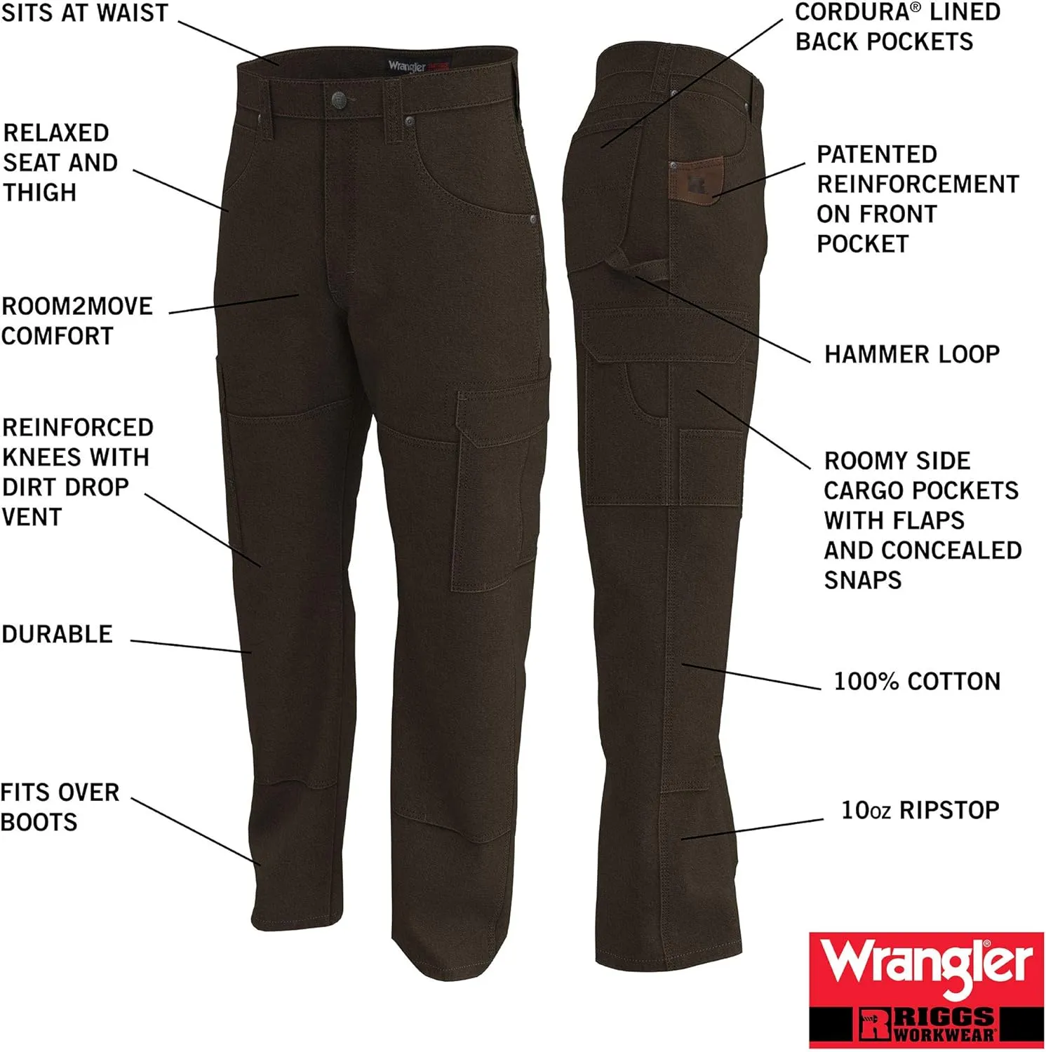 Wrangler Riggs Workwear Men's Ranger Work Utility Pants