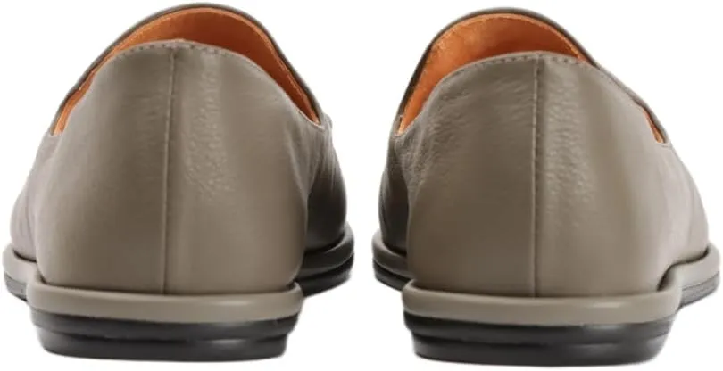 XOBZJH Leather Penny Loafers for Womens Dress Shoes 2024 with Casual Slip on Walk Moccasin Round Toe Designer Flat Comfortable Office Shoes