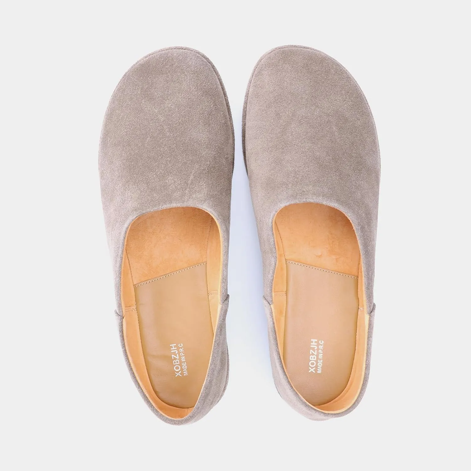 XOBZJH Leather Suede Penny Loafers Slip on Driver Shoes for Mens Flats Moccasins Work Comfortable Business Casual Light Shoes