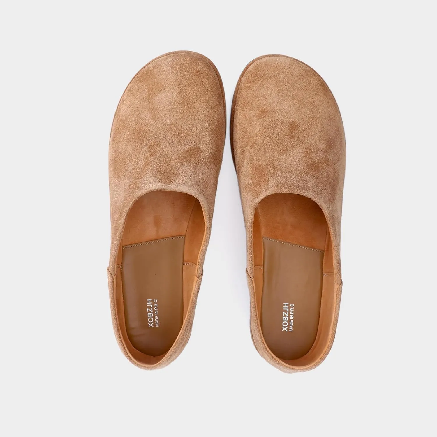 XOBZJH Leather Suede Penny Loafers Slip on Driver Shoes for Mens Flats Moccasins Work Comfortable Business Casual Light Shoes