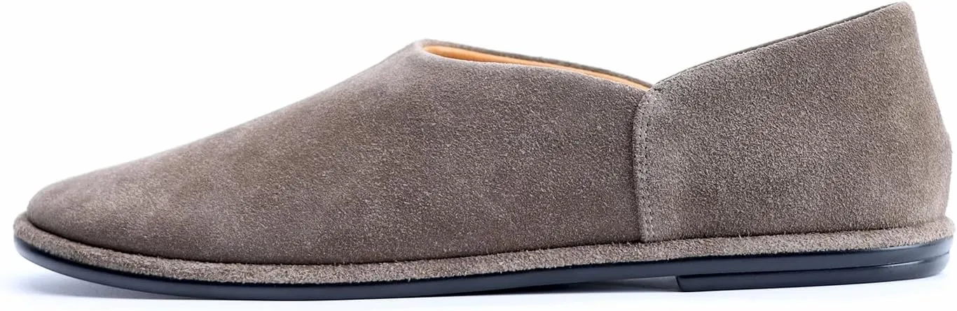 XOBZJH Leather Suede Penny Loafers Slip on Driver Shoes for Mens Flats Moccasins Work Comfortable Business Casual Light Shoes