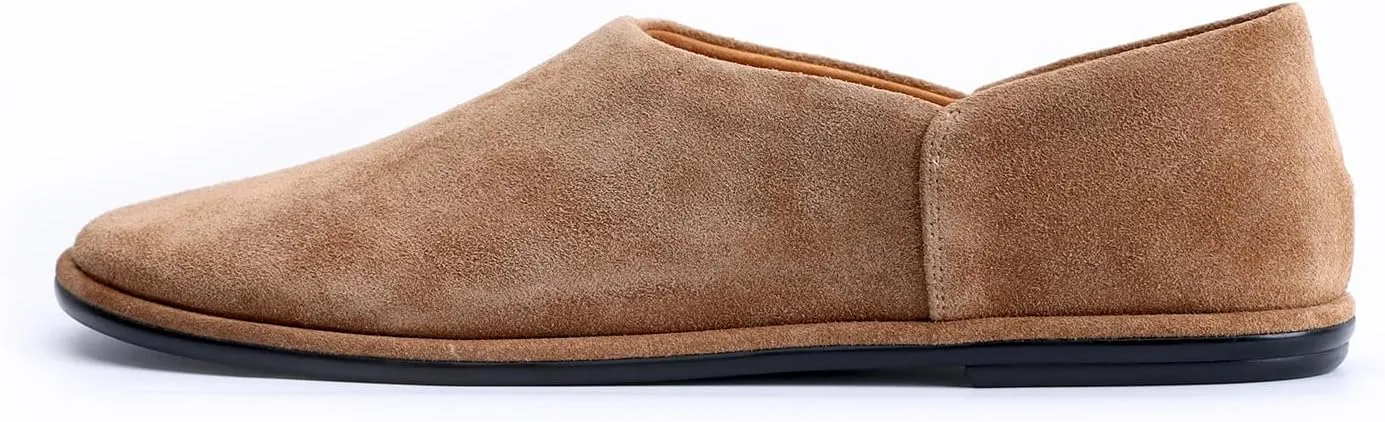 XOBZJH Leather Suede Penny Loafers Slip on Driver Shoes for Mens Flats Moccasins Work Comfortable Business Casual Light Shoes
