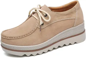 YING LAN Women Slip On Loafers Comfort Suede Moccasins Wide Low Top Shoes