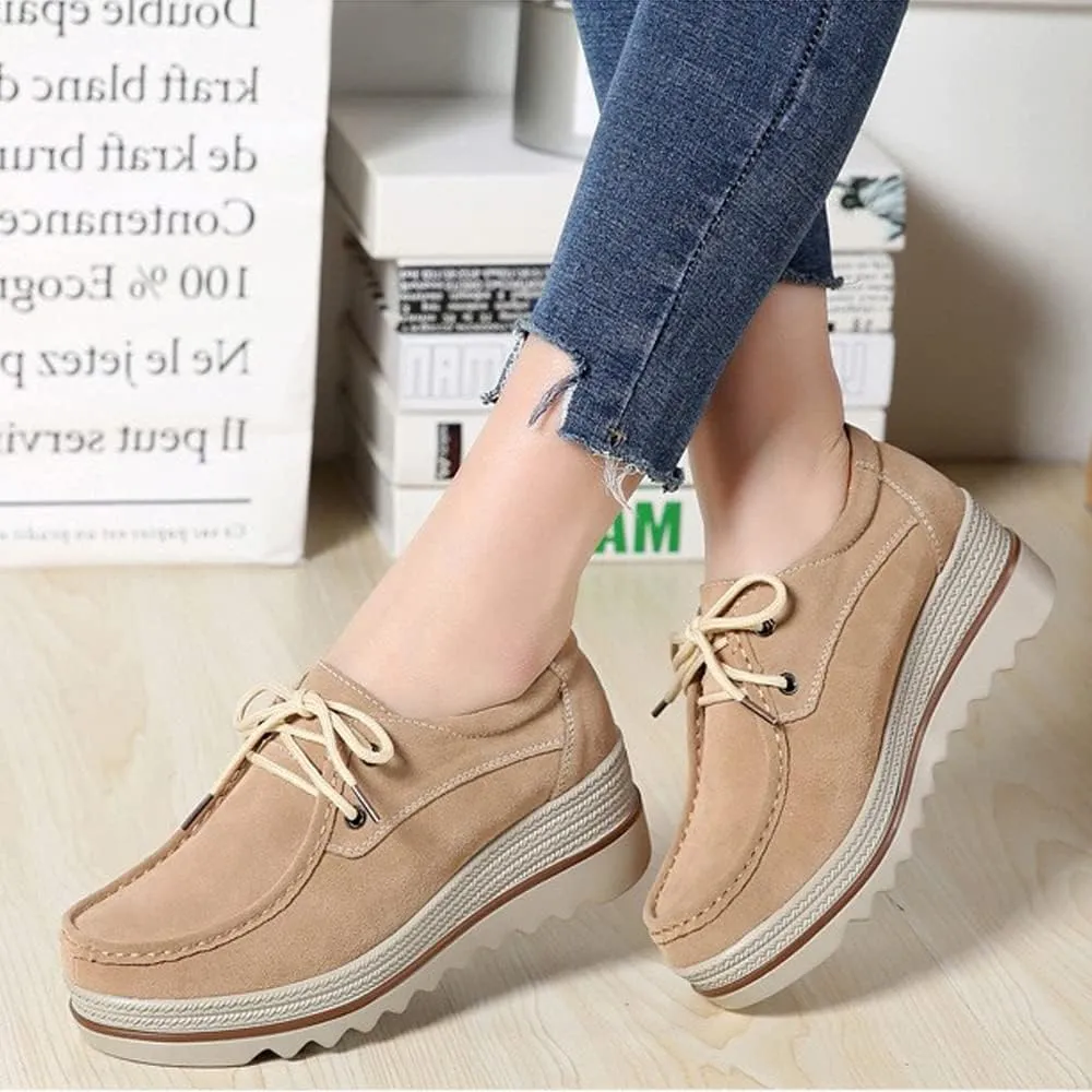 YING LAN Women Slip On Loafers Comfort Suede Moccasins Wide Low Top Shoes