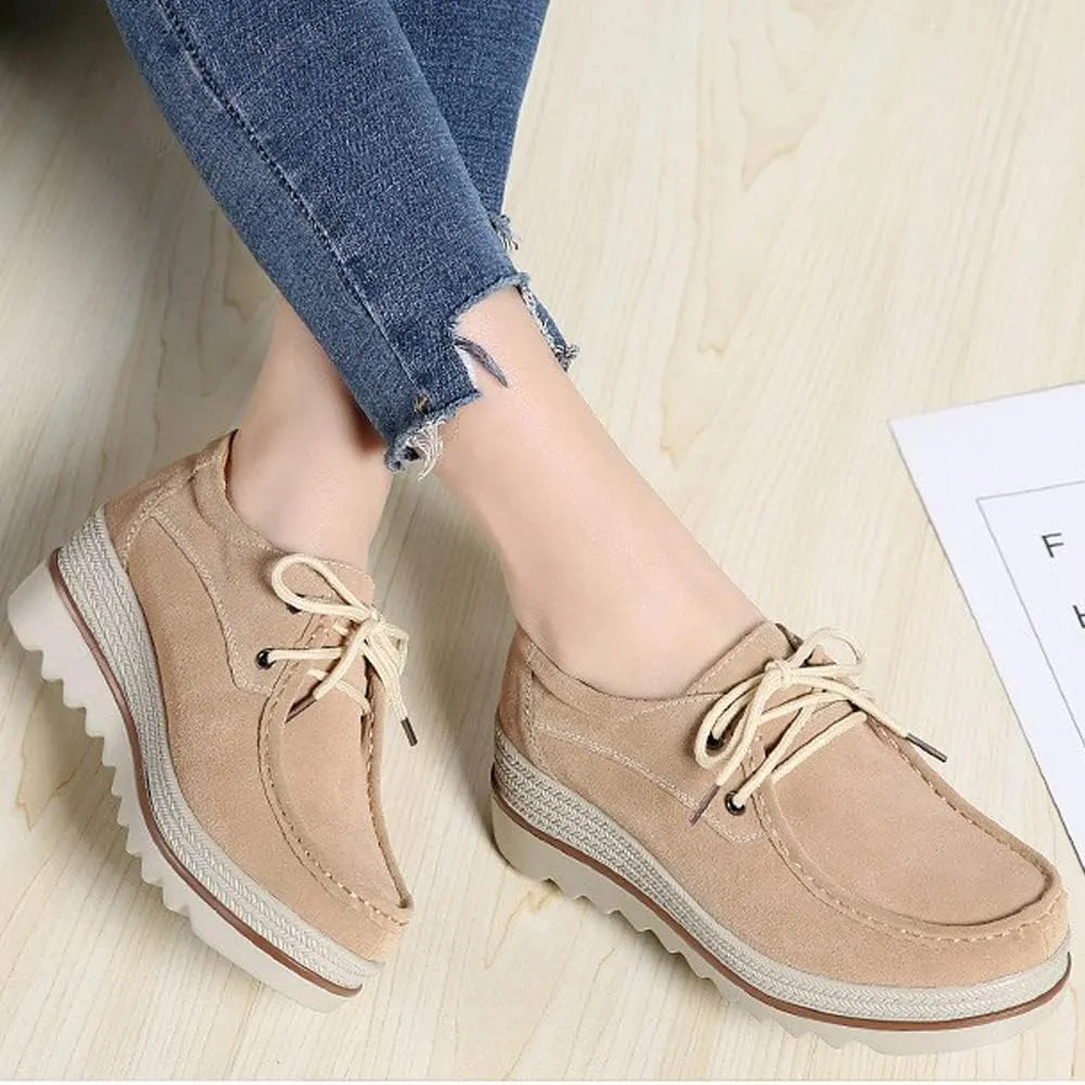 YING LAN Women Slip On Loafers Comfort Suede Moccasins Wide Low Top Shoes