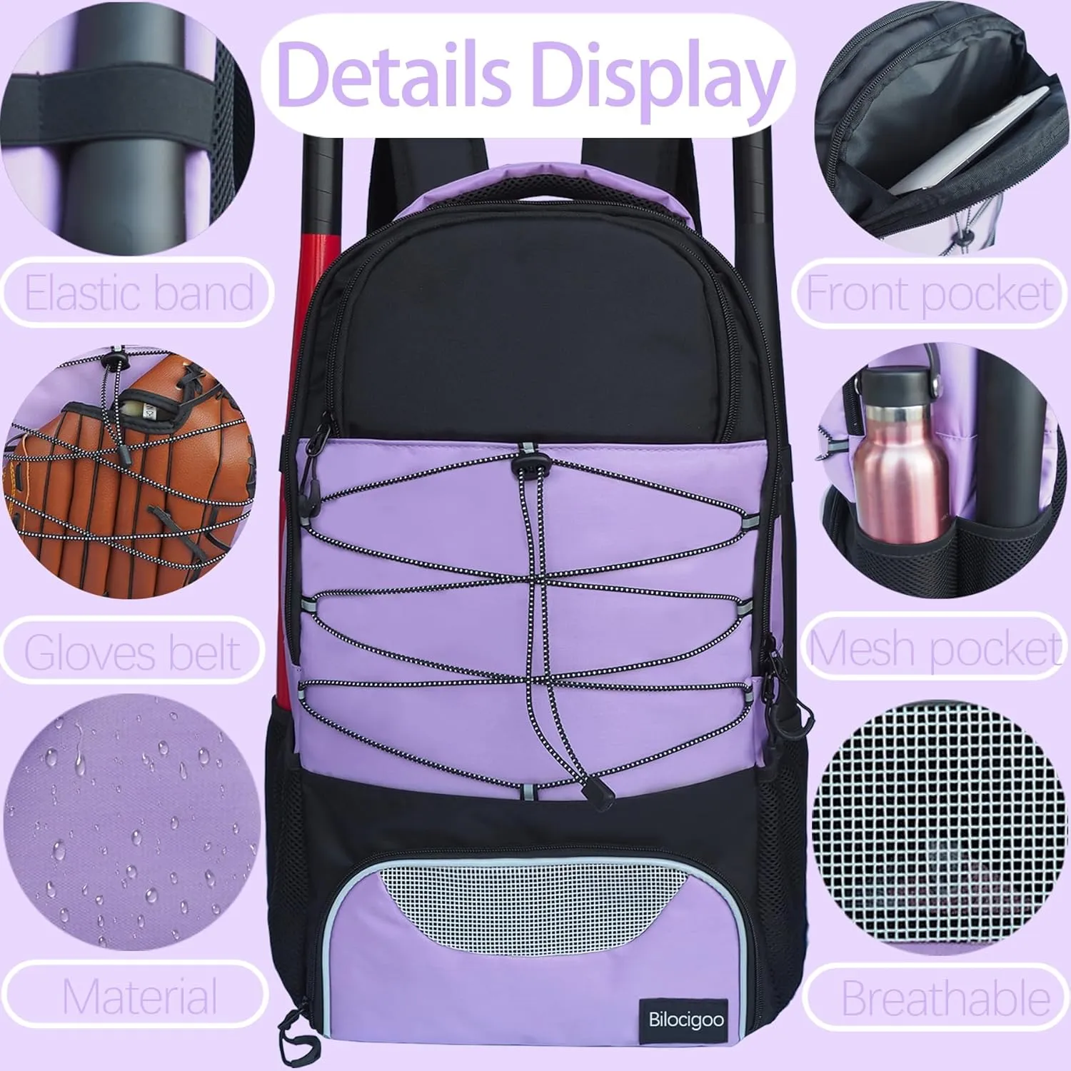 Youth Softball Bag - Baseball Backpack for Girls Lightweight with Shoes Compartment & Fence Hook Softball Catchers Backpack for TBall Bat Batting Glove Helmet