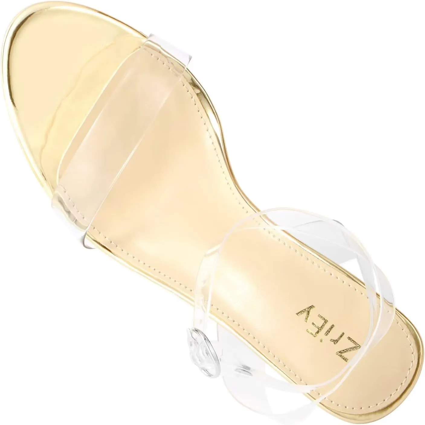 ZriEy 4-Inch Platform Clear High Heels for Women Block Chunky Heeled Sandals Open Toe Ankle Strap Heels Wedding Party Evening Prom Dress Pump Sandal Shoes