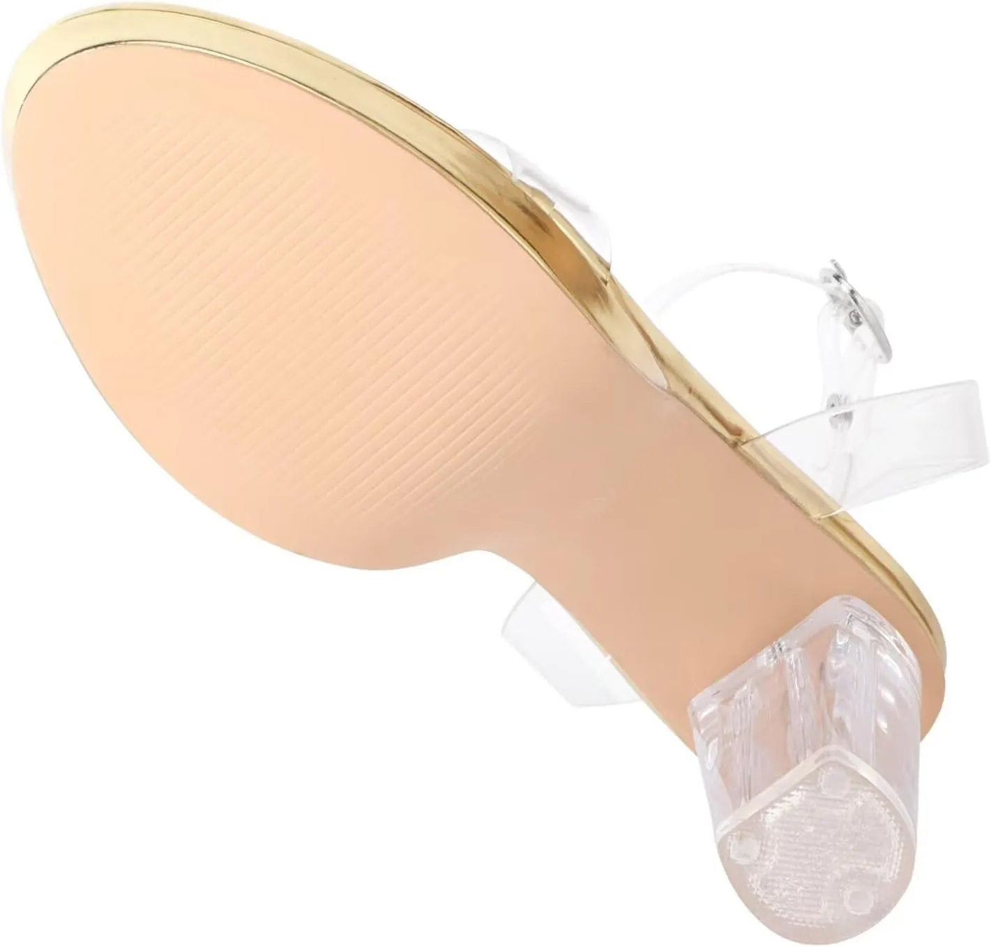 ZriEy 4-Inch Platform Clear High Heels for Women Block Chunky Heeled Sandals Open Toe Ankle Strap Heels Wedding Party Evening Prom Dress Pump Sandal Shoes