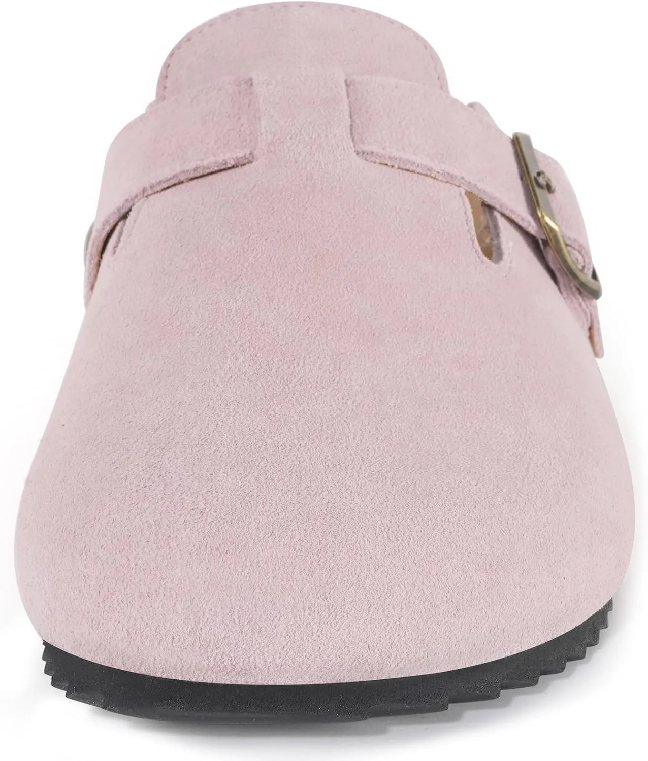 ZUSERIS Women's Men's Suede Clogs Leather Mules Cork Footbed Potato Shoes Comfort Slip on Sandals with Arch Support